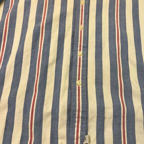Vtg Ralph Lauren Oxford Shirt Mens L Striped Button Down Blue Red Flesh Pony - Picture 7 of 12